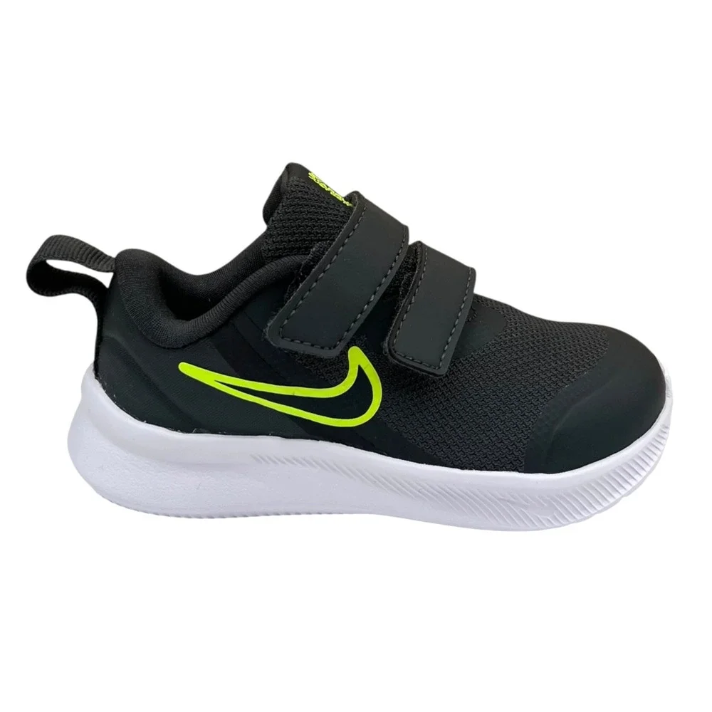 Nike Star Runner Toddler Boys Slip-on Running Shoes Size 6 Smoke Gray Black Lime